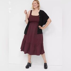 3 x $40 Lane Bryant burgundy sleeveless size 26/28 pocket midi sundress nwt